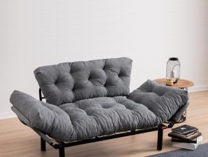 Καναπές Κρεβάτι Pwf-0018 Διθέσιος Υφασμα 071-000662 Γκρι 155X73X85Cm